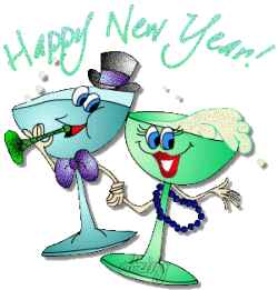 Zielone kieliszki szczęśliwego nowego roku